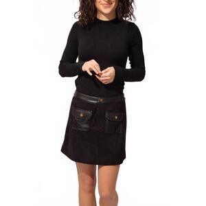NEW MIOU MUSE bridget suede skirt in black